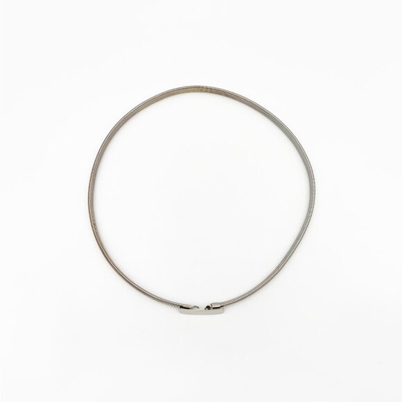 VINTAGE (c. 1980) | Silver Metal Omega Snake Chain Belt | VERY GOOD!!! - Picture 2 of 5